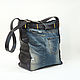 Сумка шоппер   Jeans Blueberry Leather. Классическая сумка. AD's  design Sergy. Ярмарка Мастеров.  Фото №6