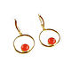 Jade earrings, orange earrings, gold circle earrings, Earrings, Moscow,  Фото №1