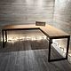 Угловой стол из массива дуба в стиле лофт "Table - 102". Столы. EasyLOFT. Ярмарка Мастеров.  Фото №6