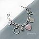 Pink Heart bracelet on a chain with pendants rose quartz beautiful. Chain bracelet. LovelyStones. My Livemaster. Фото №4