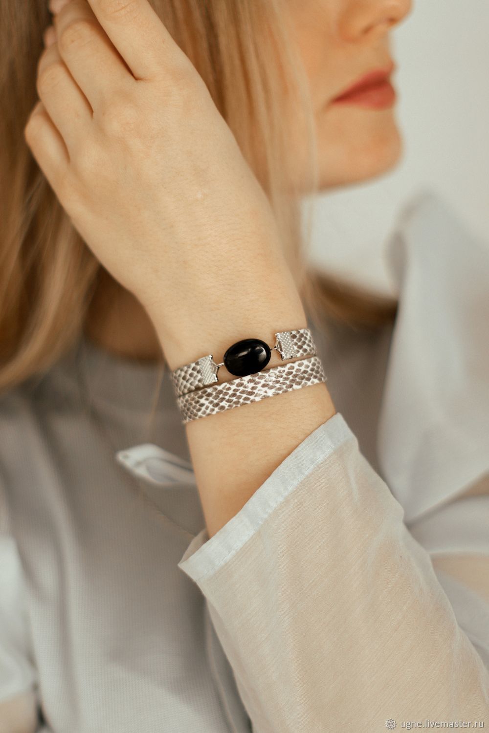 Gift to a girl jewelry bracelet with agate, Braided bracelet, Cheremshanka,  Фото №1
