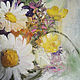 Wildflowers, oil painting on canvas, flowers in a glass vase. Pictures. myfoxyart (MyFoxyArt). My Livemaster. Фото №6