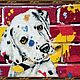 Paintings:Dalmatian artist. Embroidered cross pattern. Pictures. vologdaAlla. Интернет-магазин Ярмарка Мастеров.  Фото №2