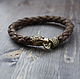 Leather bracelet with a Fiery lion, Bead bracelet, Volgograd,  Фото №1