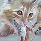 Order Pastel painting of cat and perch (grey beige red). Pastelena. Livemaster. . Pictures Фото №3