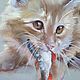 Заказать Картина пастелью Кот и окуньки (серый бежевый рыжий). Pastel (Бахматова Елена). Ярмарка Мастеров. . Картины Фото №3