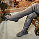 Botas sobre la rodilla: botas de piel de Pony gris. Knee-high boots. Febe-handmade. Интернет-магазин Ярмарка Мастеров.  Фото №2