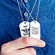 Мужской кулон жетон с гравировкой вашей надписи, Медальон, Москва,  Фото №1