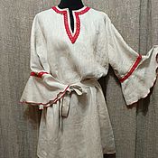 Комплект сарафан и блуза из льна для девочки