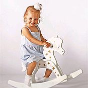 Куклы и игрушки handmade. Livemaster - original item Wooden rocking horse baby with name custom gift to baby. Handmade.
