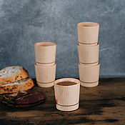 Посуда handmade. Livemaster - original item Set of glasses (stacks) 6 pcs. made of Siberian cedar RN9 wood. Handmade.