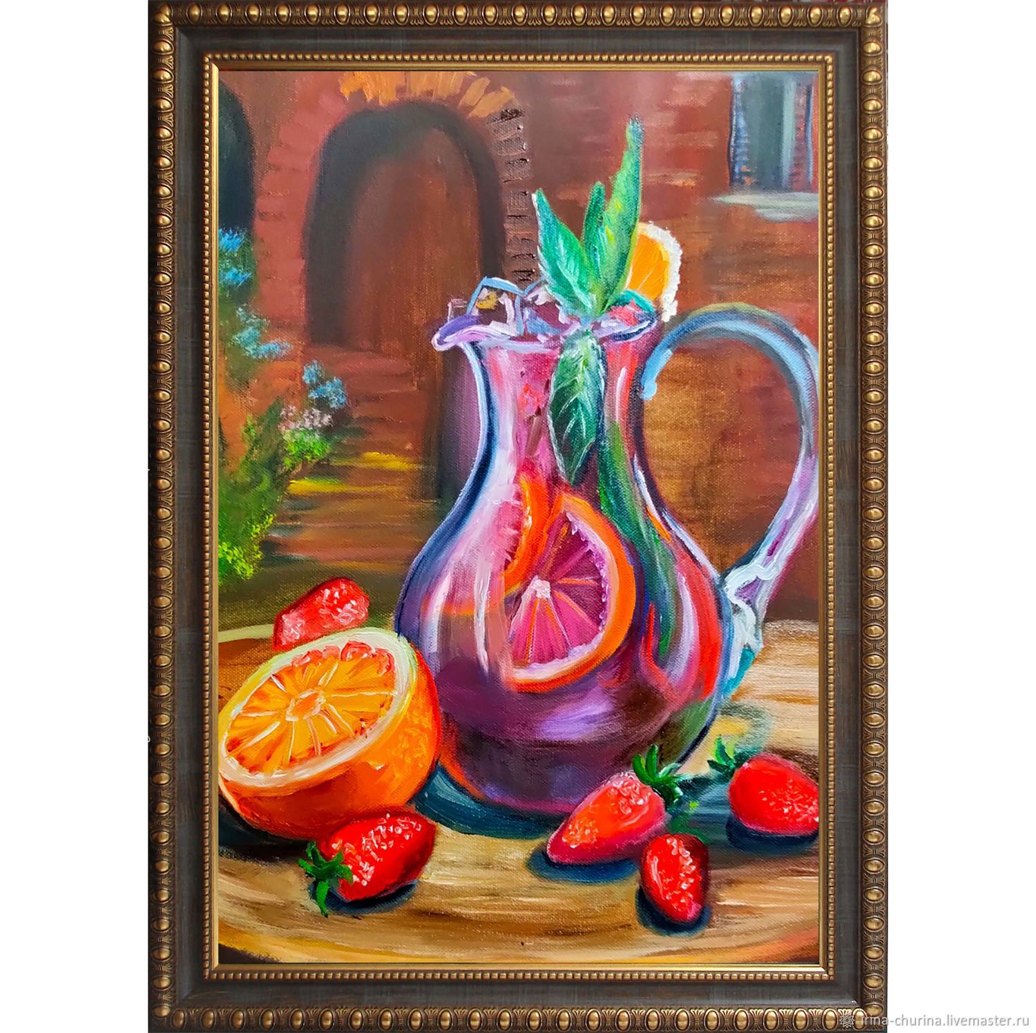 Картина фрукты и кувшин "Фруктовый рай" натюрморт в интернет-магазине Ярмарка Мастеров по цене 3400 ₽ – MSJDQRU