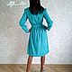 Платье из микровельвета "Solange" Sea breeze. Платья. Little___dress. Ярмарка Мастеров.  Фото №6