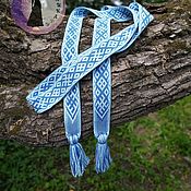 Русский стиль handmade. Livemaster - original item Svarog blue-blue belt. Handmade.