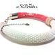 Bead crochet bracelet "Fiona" (coral-red+white). Braided bracelet. SiBerinka. Online shopping on My Livemaster.  Фото №2