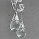 Clear Glass Drop Earrings, Clear glass Simple teardrop earrings 37 mm, Earrings, Moscow,  Фото №1