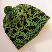 Аксессуары handmade. Livemaster - original item Winter cap for boy. Green hat with deer. Handmade.