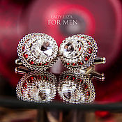 Украшения handmade. Livemaster - original item Cufflinks: OSCAR. color: White and red in silver. Cufflinks for men. Handmade.