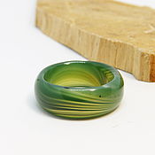 Украшения handmade. Livemaster - original item Green agate ring 19.5. Handmade.
