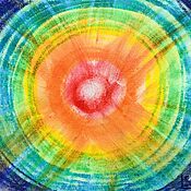Картины и панно handmade. Livemaster - original item Painting rainbow round abstraction 