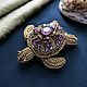 Brooch-pin: The Bronze Turtle. Brooches. SilkArt Tatyana. Online shopping on My Livemaster.  Фото №2