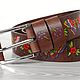 Butterfly Hand Painted Belt, Genuine Leather Belt. Straps. Made In Rainbow. Интернет-магазин Ярмарка Мастеров.  Фото №2