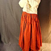 Одежда ручной работы. Ярмарка Мастеров - ручная работа Falda hasta el Suelo, larga, de color rojo ladrillo. Handmade.