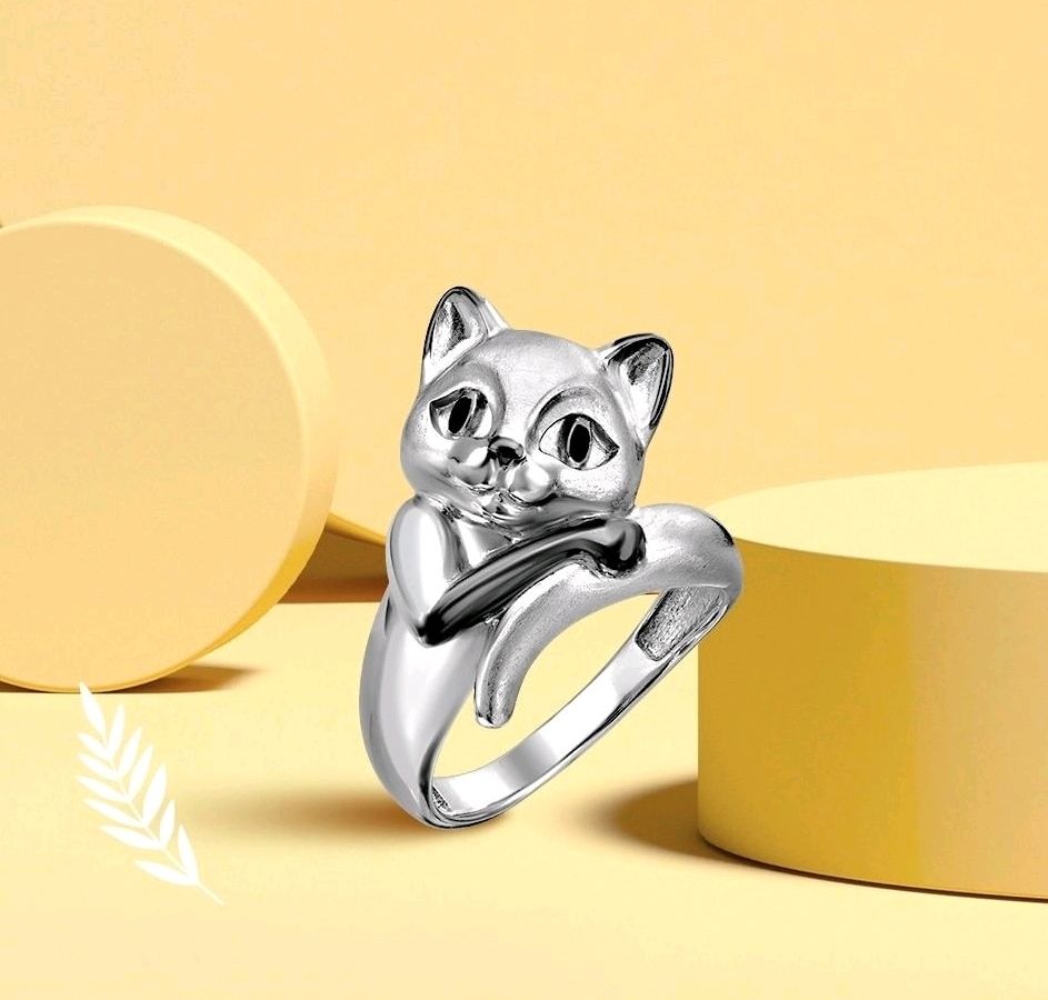 Серебряное кольцо Котик. Отличный подарок для дочери купить винтернет-магазине Ярмарка Мастеров по цене 7500 ₽ – PNY4URU
