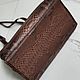 Сумка-шоппер из змеиной кожи коричневого цвета. Сумка-шоппер. Chic bags. Ярмарка Мастеров.  Фото №6