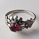 A ring with a crimson red insert. Vintage ring. proshlyj-vek. Online shopping on My Livemaster.  Фото №2