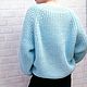 Джемпер женский вязаный из голубой шерсти  с ангорой. Джемперы. Sweater Star Вязание на заказ.. Интернет-магазин Ярмарка Мастеров.  Фото №2