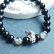 Украшения handmade. Livemaster - original item Lady angel bracelet, agate, silver.. Handmade.