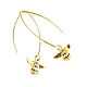 Long gold earrings 'Bees' bee earrings, hanging earrings, Thread earring, Moscow,  Фото №1