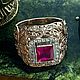 Перстень из золота с рубином и бриллиантами, Кольца, Москва,  Фото №1