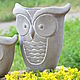 Owl large and small concrete pots for home and garden. Vases. Decor concrete Azov Garden. My Livemaster. Фото №4