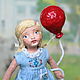 Christmas toy made of cotton wool ' Girl with a ball', Christmas decorations, Orel,  Фото №1
