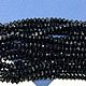 Хрусталь Биконус, плоский, черный, 6мм, нить, Х351, Бусины, Санкт-Петербург,  Фото №1