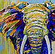 The picture sun Elephant painting elephant oil on canvas. Pictures. Multicolor Gallery. Online shopping on My Livemaster.  Фото №2