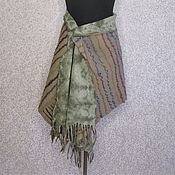 Аксессуары handmade. Livemaster - original item Felted Scarf Stole Shawl Olive Beige Green Merino Wool. Handmade.
