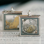 Украшения handmade. Livemaster - original item Square pendant with watch details. Handmade.