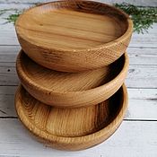 Тарелка ручной работы древесина черный орех