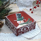 Для дома и интерьера handmade. Livemaster - original item Funny Snowman decoupage Jewelry box. Handmade.