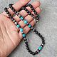 Мужской чокер из шунгита и бирюзового говлита. Чокер. JewelryStudioGem. Интернет-магазин Ярмарка Мастеров.  Фото №2