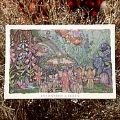 Винтаж handmade. Livemaster - original item Magic garden postcard, Kirks Folly, USA, double, new, in an envelope. Handmade.