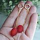 Raspberry-Long gold-plated earrings on a chain, Earrings, Moscow,  Фото №1