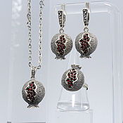 Украшения handmade. Livemaster - original item Jewelry Set Delicious Garnet with zircons made of silver 925 GA0033. Handmade.