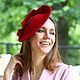 Evening Catherine bonnet with spiral. Color dark red/bordeaux, Hats1, Moscow,  Фото №1