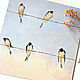 'At sunset' acrylic painting (birds, swallows, pastel), Pictures, Korsakov,  Фото №1