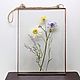 the herbarium in the glass. Herbarium of flowers in a frame. Chamomile and cornflowers. Suspension. Glass Flowers. Online shopping on My Livemaster.  Фото №2