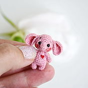 Куклы и игрушки handmade. Livemaster - original item Pink elephant toy knitted miniature. Handmade.